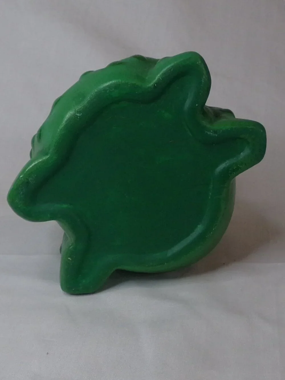 Vintage Ceramic Frog Scrub Scrubby Kitchen Sponge Holder Green Wide Mouth Open